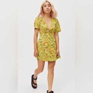 Urban Outfitters Size Small Floral Yellow Dress